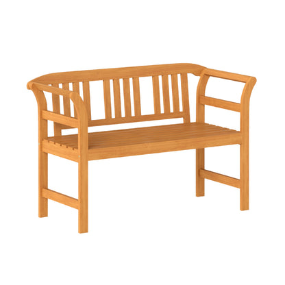 Acacia Wood 2-Person Patio Loveseat with Backrest and Armrests Outdoor Benches Options at Gallery Canada