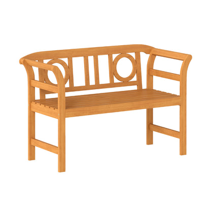 Acacia Wood 2-Person Patio Loveseat with Backrest and Armrests for Backyard Outdoor Benches Options at Gallery Canada