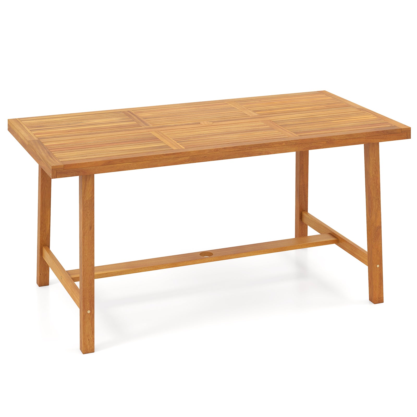 Acacia Wood Dining Table, 6 Person, Heavy-Duty, Indoor Outdoor, Natural Patio Dining Tables at Gallery Canada