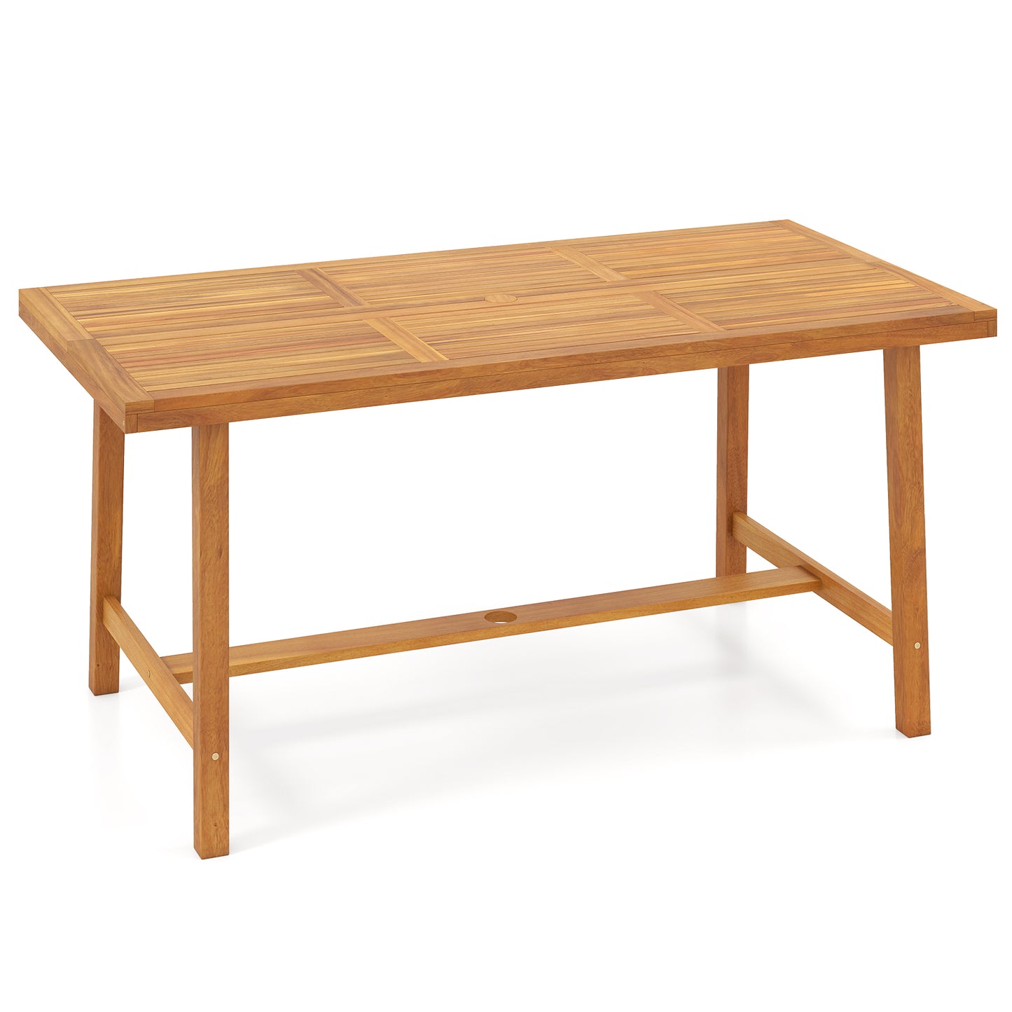 Acacia Wood Dining Table, 6 Person, Heavy-Duty, Indoor Outdoor, Natural Patio Dining Tables at Gallery Canada