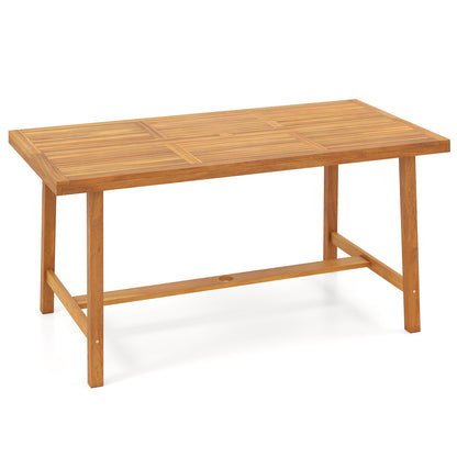 Acacia Wood Dining Table, 6 Person, Heavy-Duty, Indoor Outdoor, Natural Patio Dining Tables at Gallery Canada