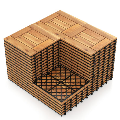 Acacia Wood Interlocking Deck Tiles for Patio Balcony Backyard Porch Poolside, Natural Decorative Fencing & Flooring at Gallery Canada