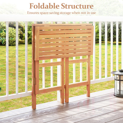 Acacia Wood Outdoor Bar Table with Slatted Tabletop for Balcony Bar Tables at Gallery Canada