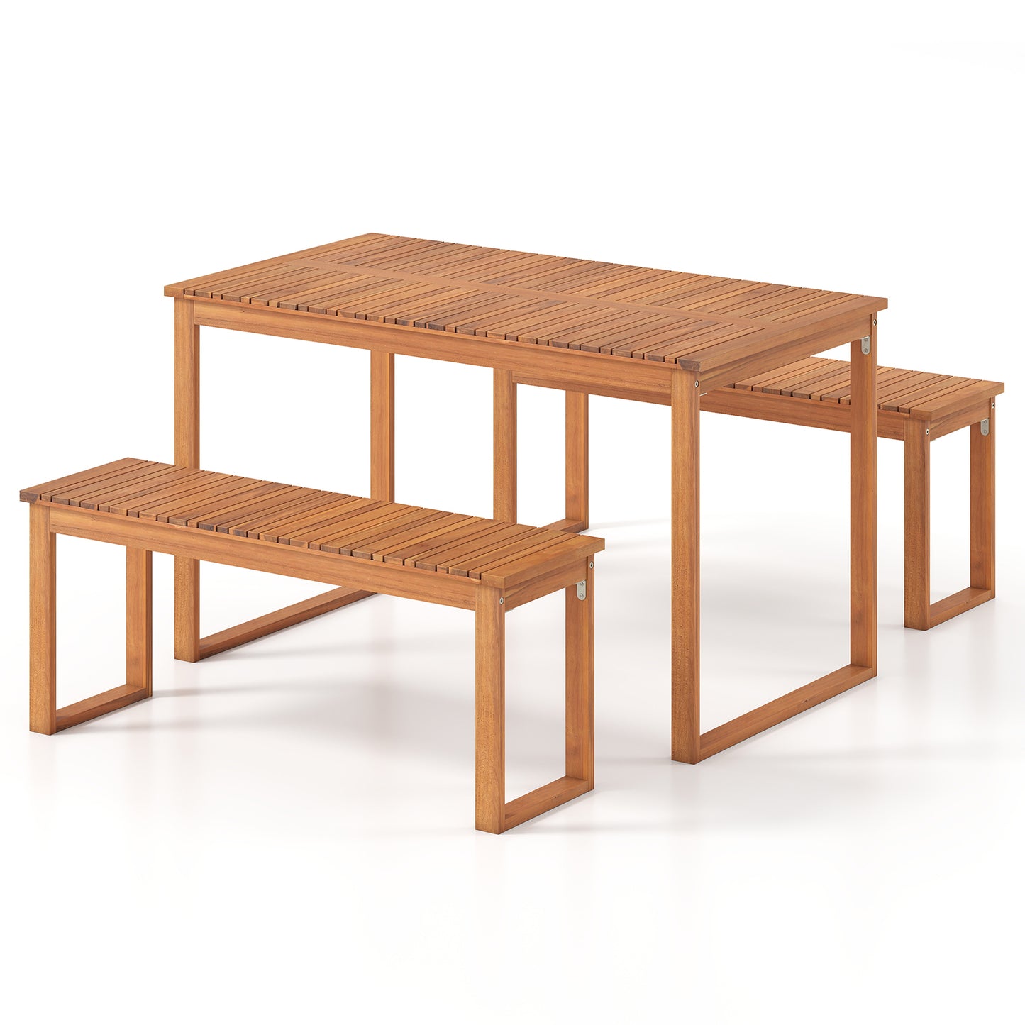 Acacia Wood Outdoor Garden Bench Set of 1/2 with Slatted Seat for Front Porch-Set of 1 Outdoor Benches at Gallery Canada