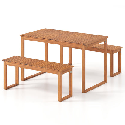 Acacia Wood Outdoor Garden Bench Set of 1/2 with Slatted Seat for Front Porch-Set of 1 Outdoor Benches Options at Gallery Canada