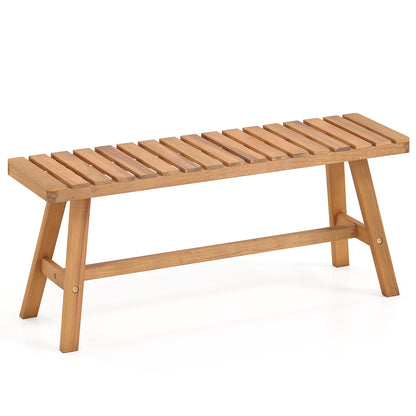 Acacia Wood Outdoor Garden Bench Set of 1/2 with Slatted Seat and 800 lbs Capacity-Set of 1 Outdoor Benches at Gallery Canada