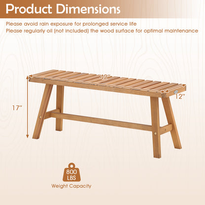 Acacia Wood Outdoor Garden Bench Set of 1/2 with Slatted Seat and 800 lbs Capacity-Set of 2 Outdoor Benches at Gallery Canada