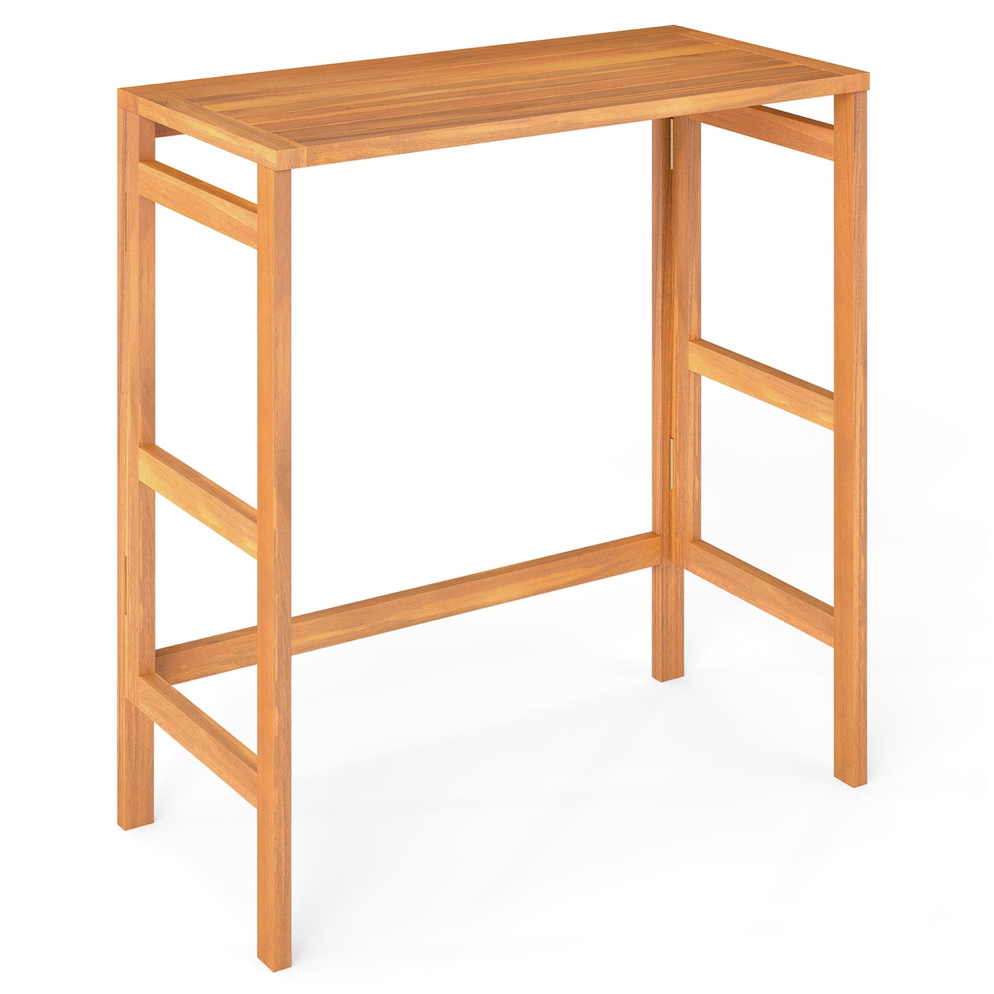 Acacia Wood Outdoor Bar Table with Slatted Tabletop for Balcony Bar Tables at Gallery Canada