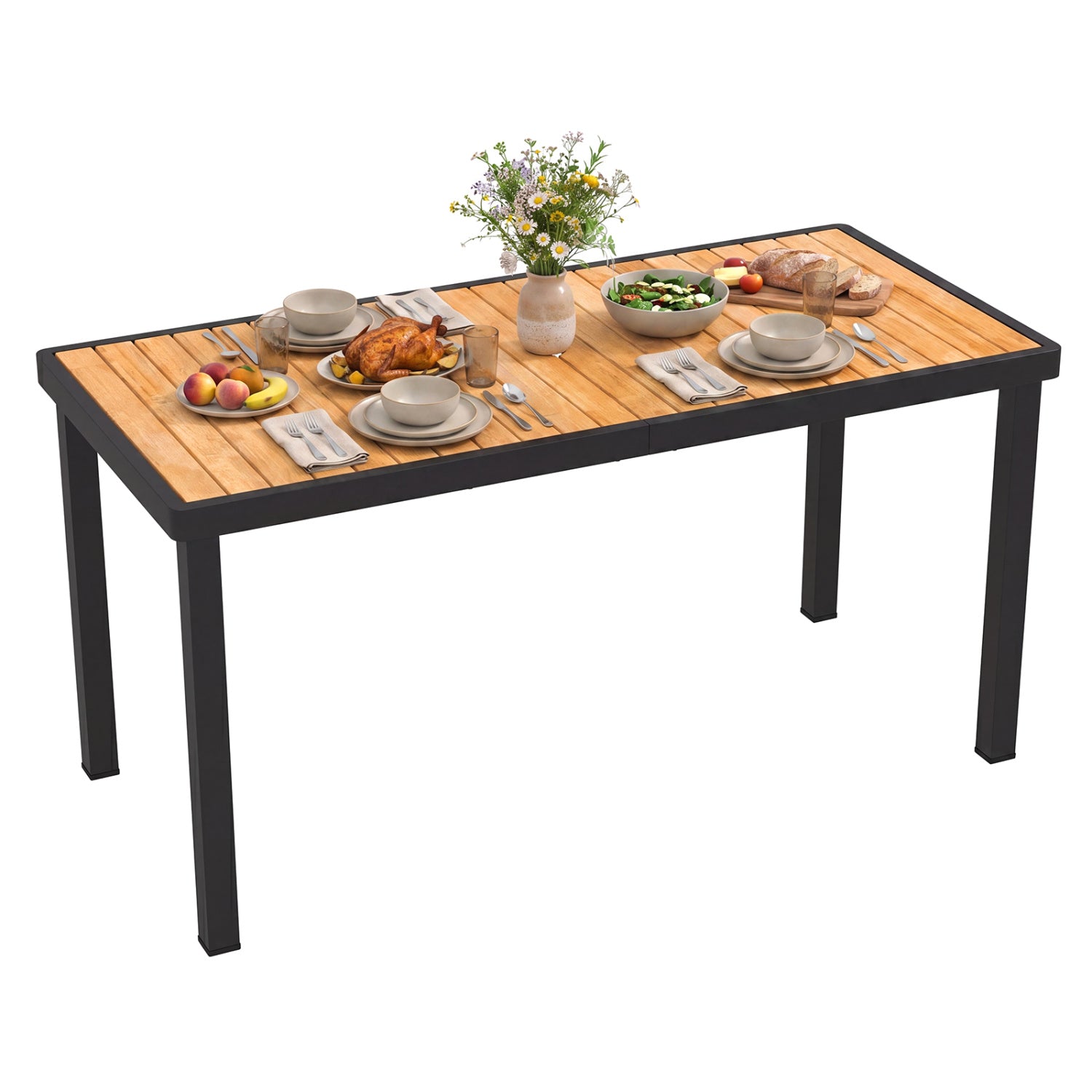 Acacia Wood Outdoor Dining Table, 1.97