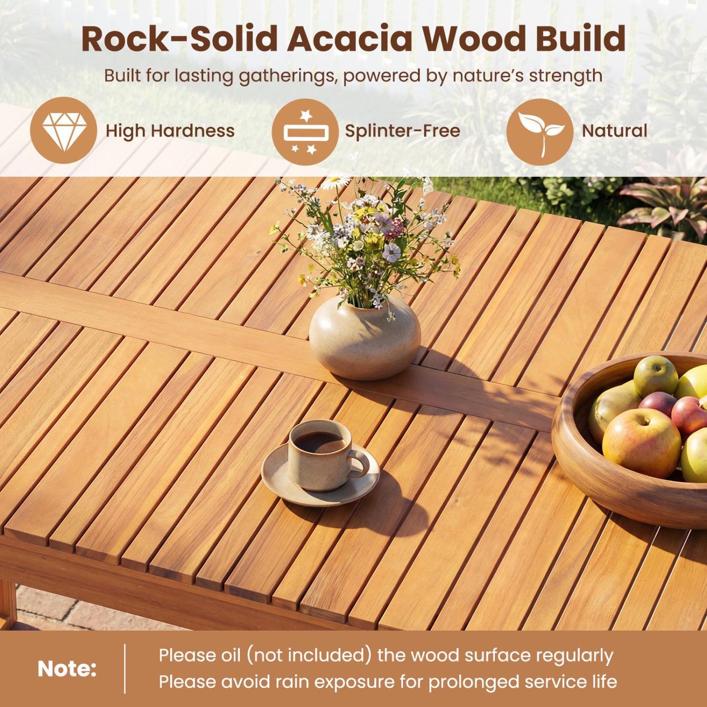 Acacia Wood Outdoor Garden Bench Set of 1/2 with Slatted Seat for Front Porch-Set of 1 Outdoor Benches at Gallery Canada