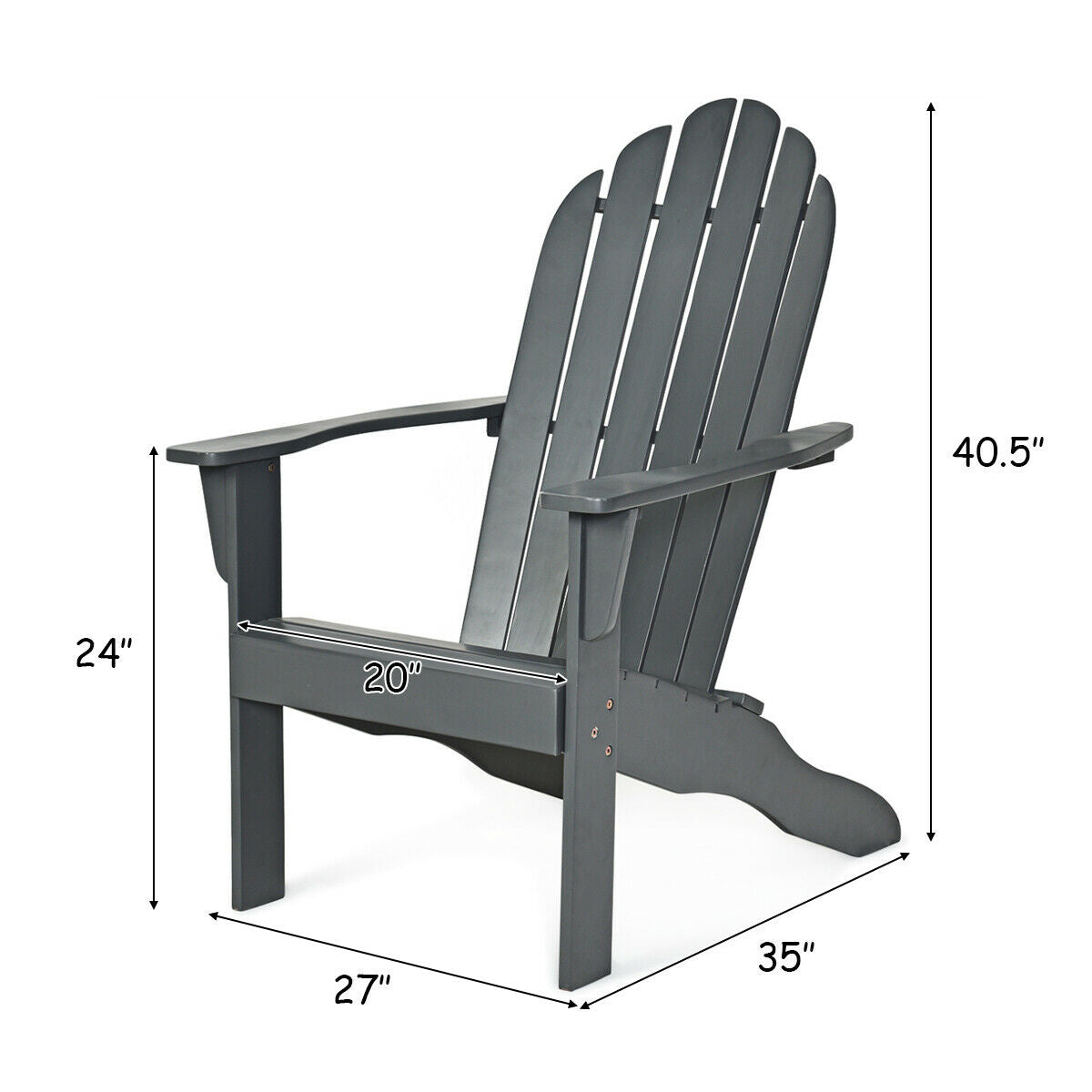 Acacia Wood Outdoor Adirondack Chair, Gray Adirondack Chairs at Gallery Canada