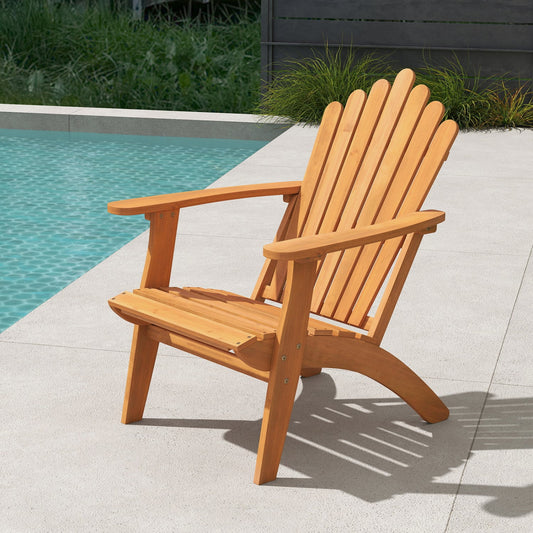 Acacia Wood Outdoor Patio Chair with 400 lbs Weight Capacity, Natural Patio Rocking Chairs & Gliders Natural at Gallery Canada