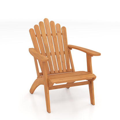 Acacia Wood Outdoor Patio Chair with 400 lbs Weight Capacity, Natural