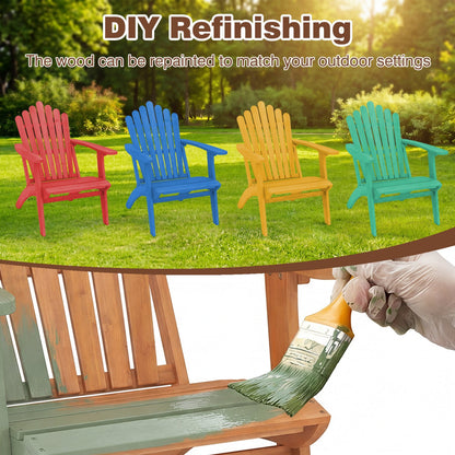 Acacia Wood Outdoor Patio Chair with 400 lbs Weight Capacity, Natural
