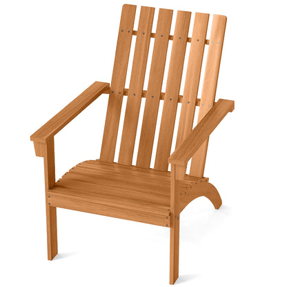 Acacia Wood Patio Adirondack Chair, Inclined Seat, High Backrest, Natural Adirondack Chairs at Gallery Canada