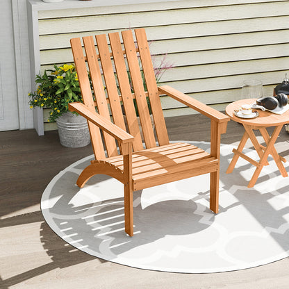 Acacia Wood Patio Adirondack Chair, Inclined Seat, High Backrest, Natural Adirondack Chairs Natural at Gallery Canada