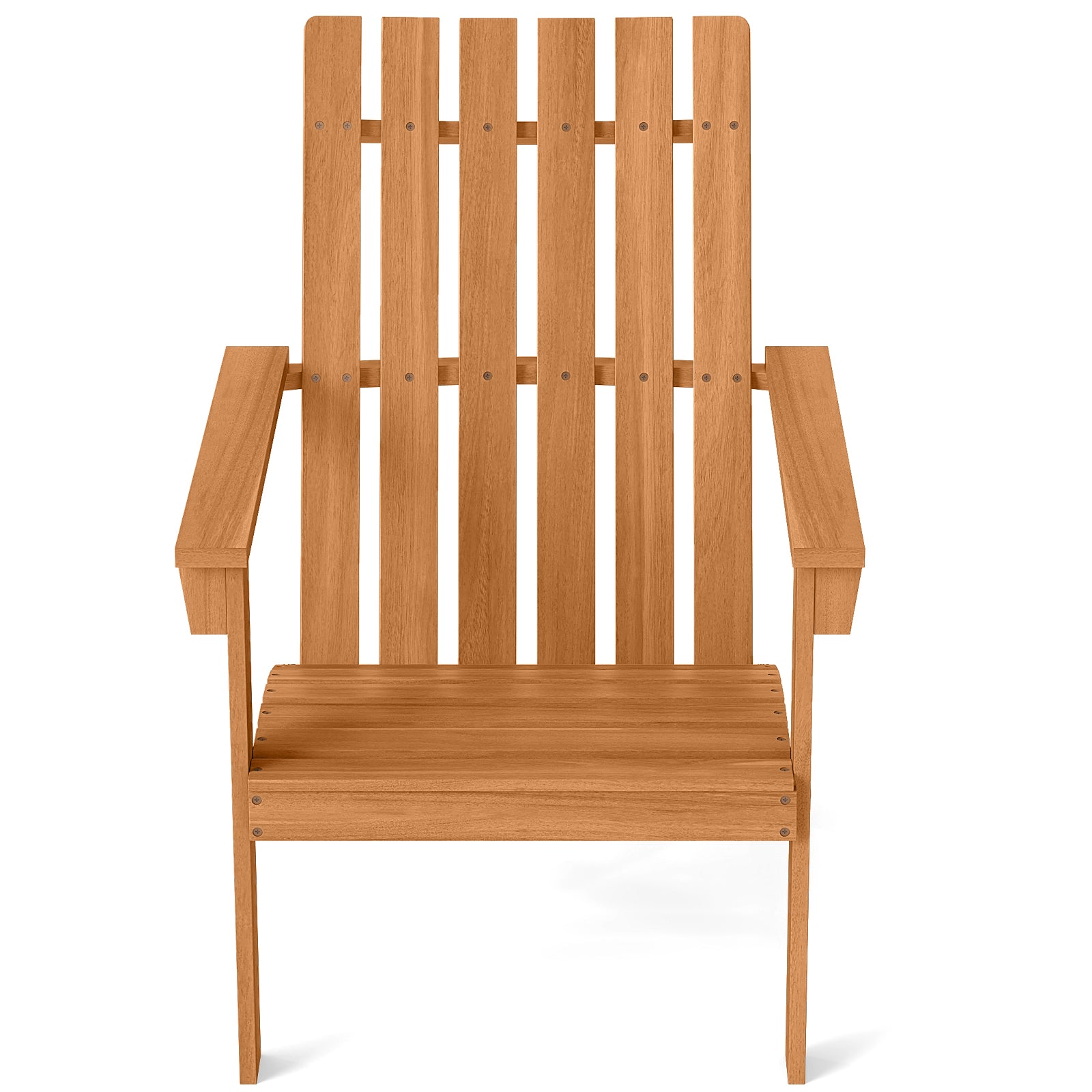 Acacia Wood Patio Adirondack Chair, Inclined Seat, High Backrest, Natural Adirondack Chairs at Gallery Canada