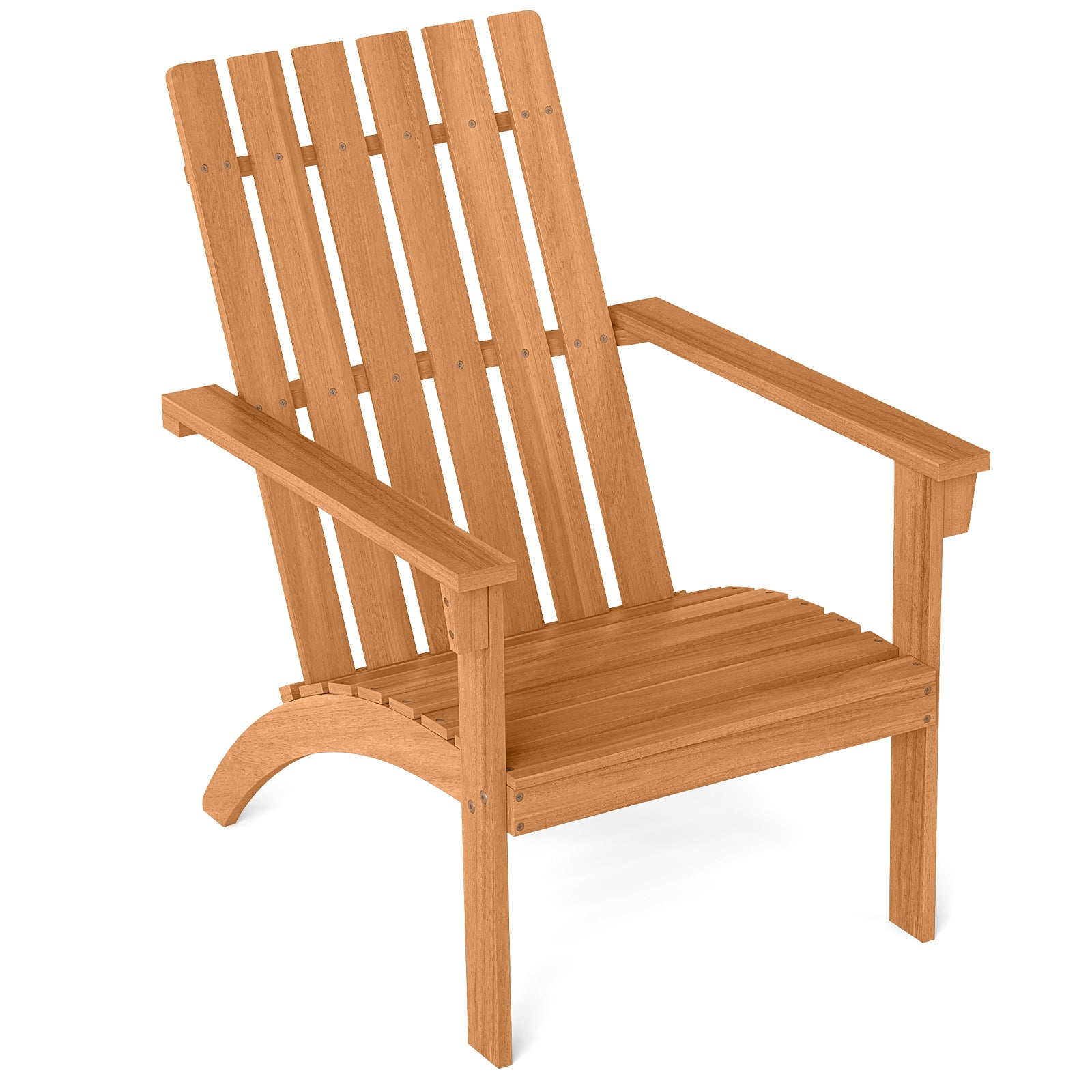 Acacia Wood Patio Adirondack Chair, Inclined Seat, High Backrest, Natural Adirondack Chairs at Gallery Canada