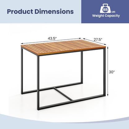 Acacia Wood Patio Dining Table, Metal Frame, Navy Patio Dining Sets at Gallery Canada