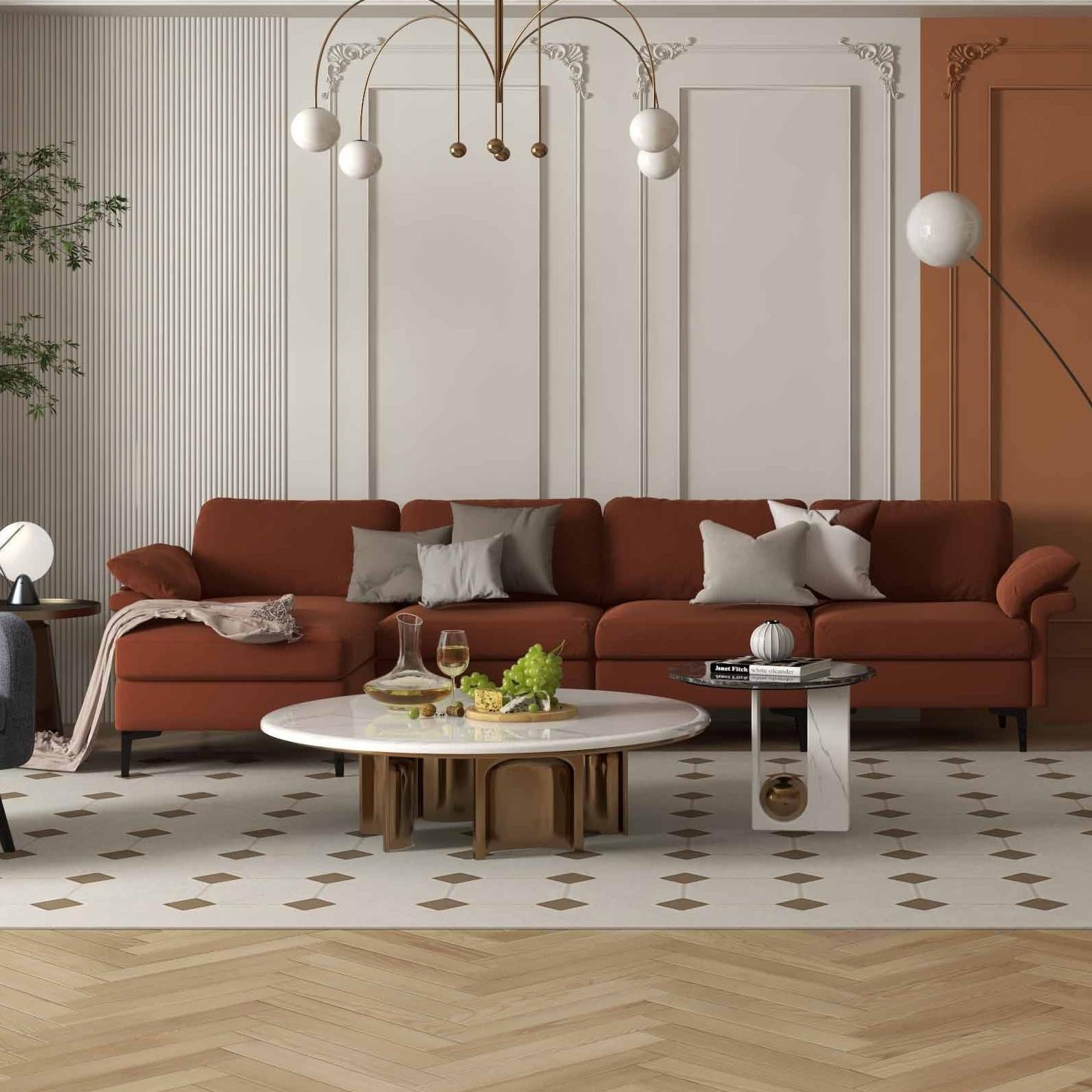 Accent Chair + Side Table + L-Shaped Sectional Sofa /3-Piece Modern Living Room Furniture Set/, Gray Sofas & Loveseats at Gallery Canada