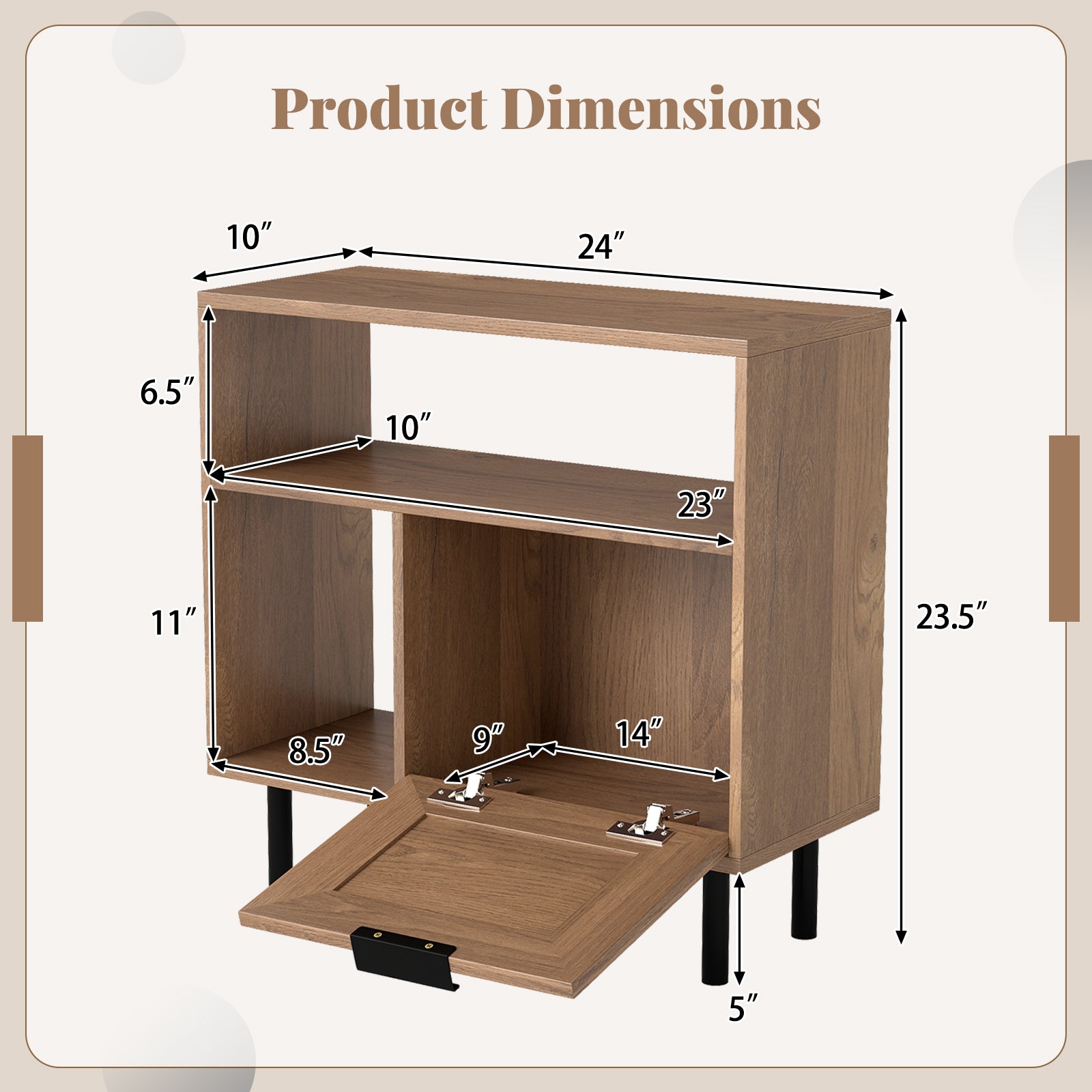 Accent Side Table With Storage Shelf, Cabinet, Natural End & Side Tables at Gallery Canada