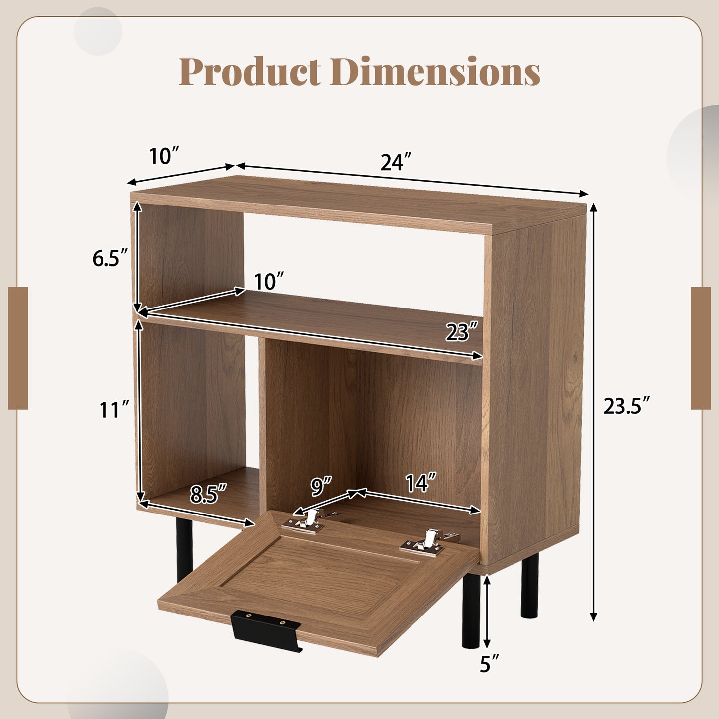 Accent Side Table With Storage Shelf, Cabinet, Natural End & Side Tables at Gallery Canada