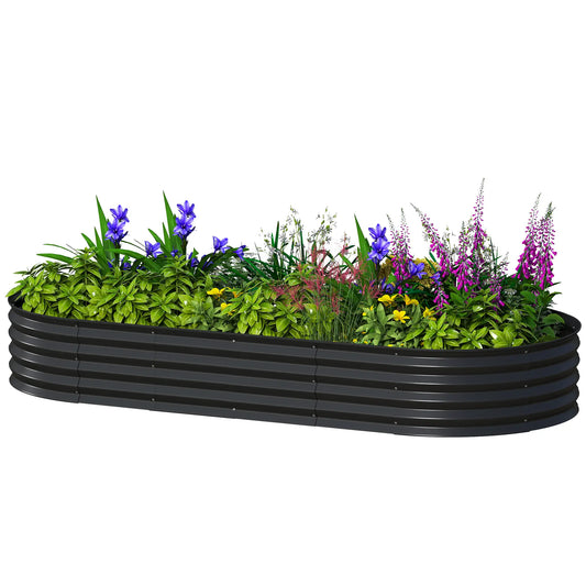 Large Outdoor Planter Box, 7' x 3' x 1', Galvanized Raised Garden Bed, Black Galvanized Planter Boxes Black at Gallery Canada