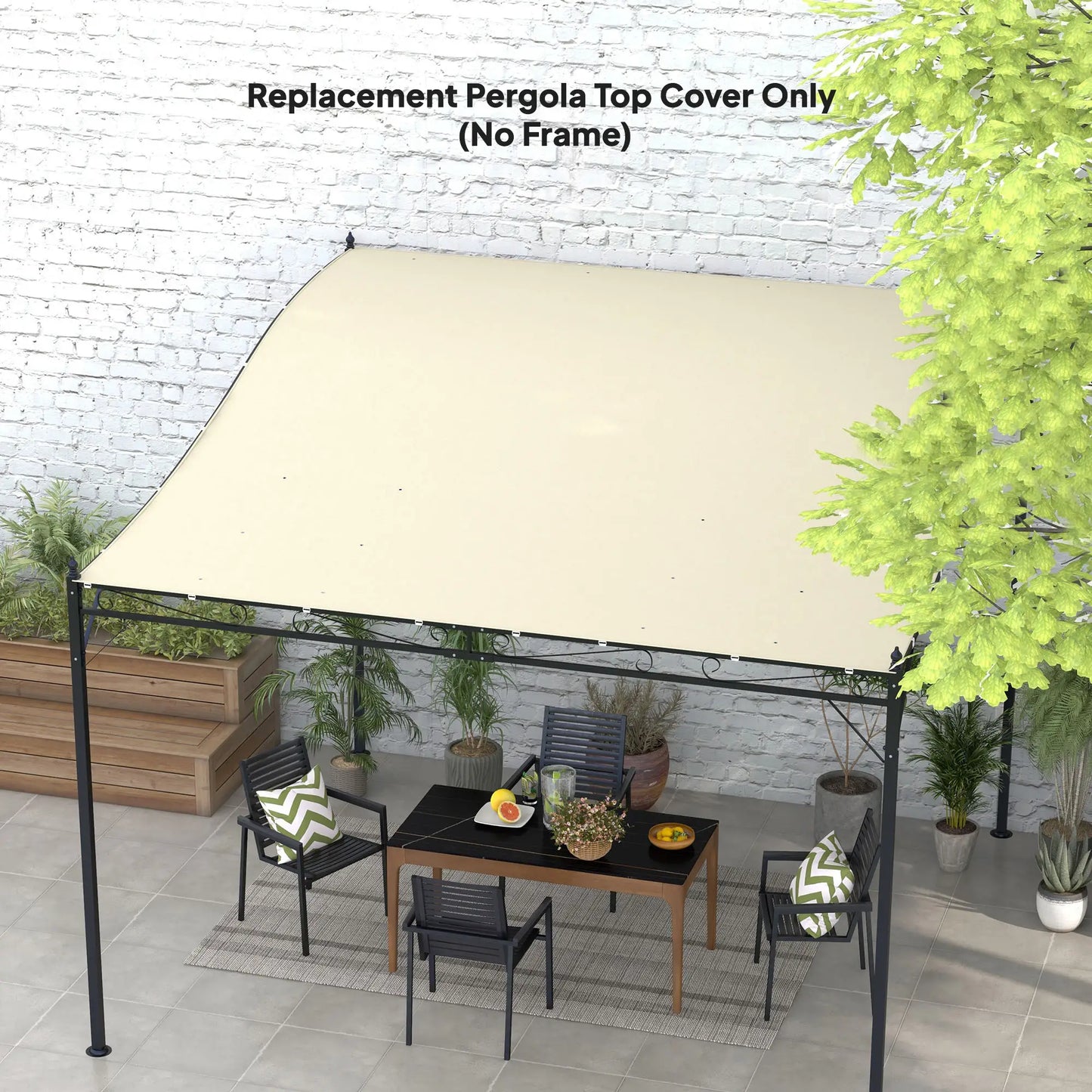 Canopy Replacement, Pergola Shade Cover, 10' x 10', Beige Gazebo Canopy Replacement at Gallery Canada