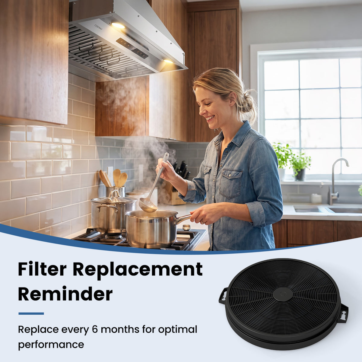 Activated Carbon Filter for Ductless Range Hood, Triple Layers