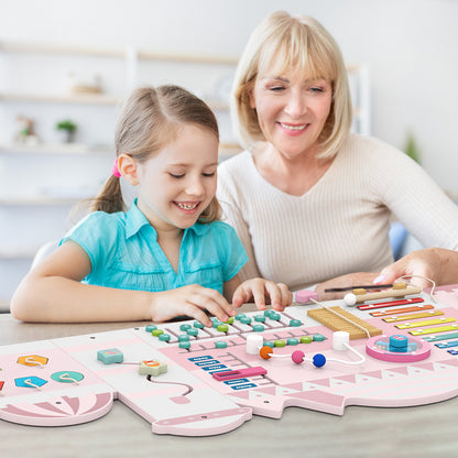 Activity Wall Busy Board Panels for Toddlers Wooden Sensory Board, Pink Learning Toys at Gallery Canada