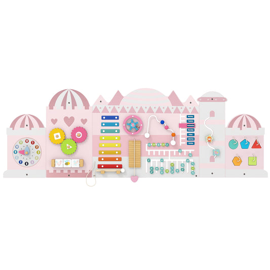 Wooden Sensory Busy Board Panels For Toddlers, Pink Learning Toys Pink at Gallery Canada