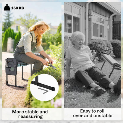 Heavy Duty Foldable Garden Kneeler Seat, Extendable Steel Legs Garden Accessories at Gallery Canada