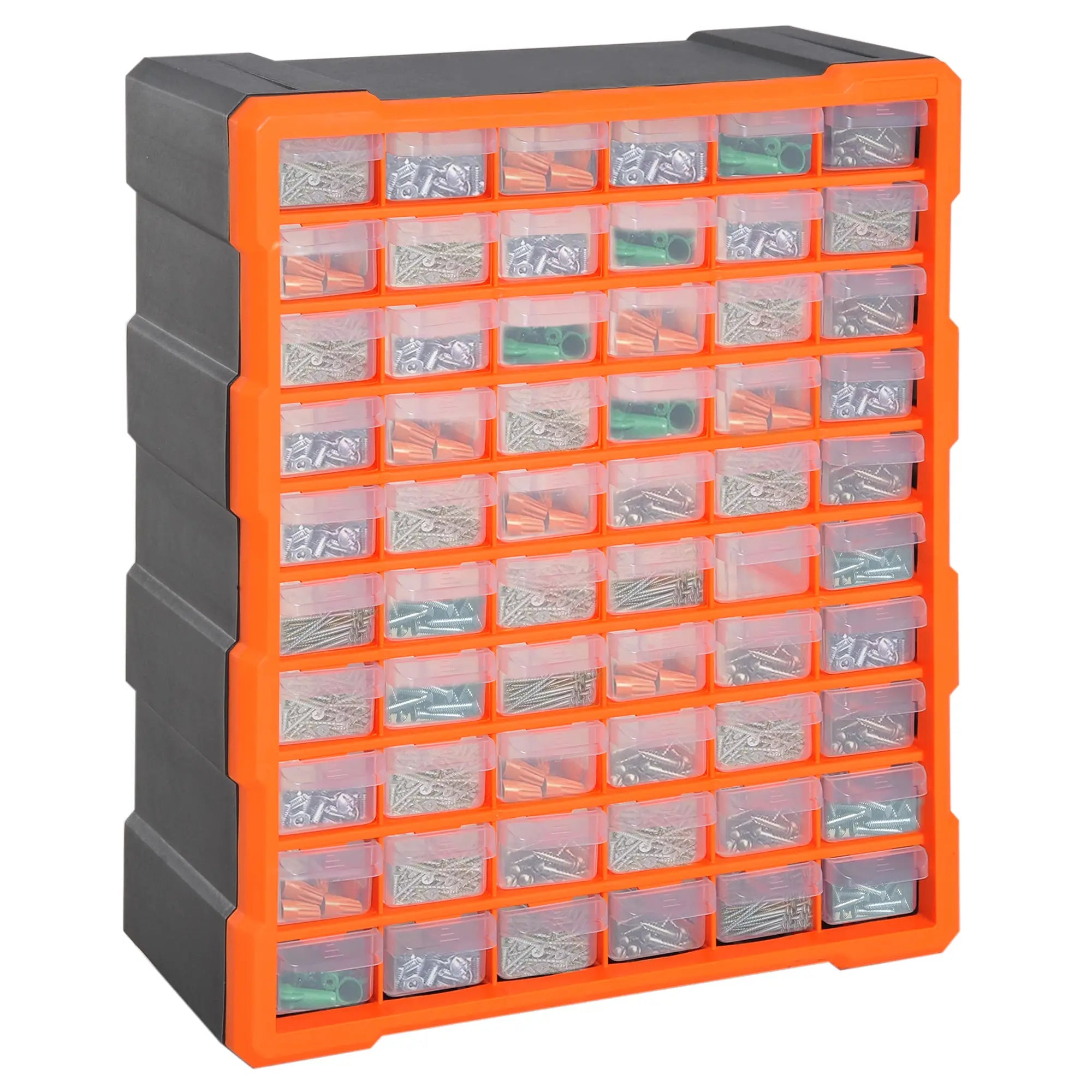 60 Drawers Plastic Screw Organizer, Garage Storage Cabinet, Orange Tool Organizers at Gallery Canada
