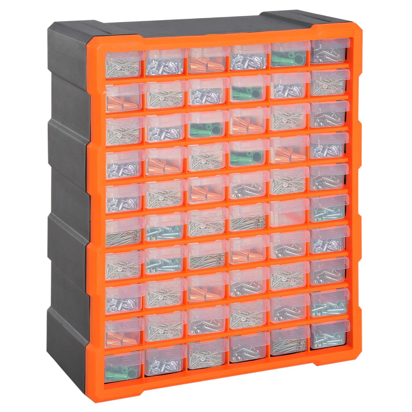 60 Drawers Plastic Screw Organizer, Garage Storage Cabinet, Orange Tool Organizers at Gallery Canada