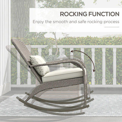 Outdoor Wicker Rocking Chair, High Back, Cream White, Cream White Patio Chairs at Gallery Canada