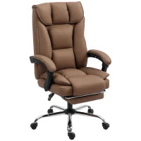 Chaise de bureau exécutive, chaise de bureau ergonomique avec repose-pieds, marron