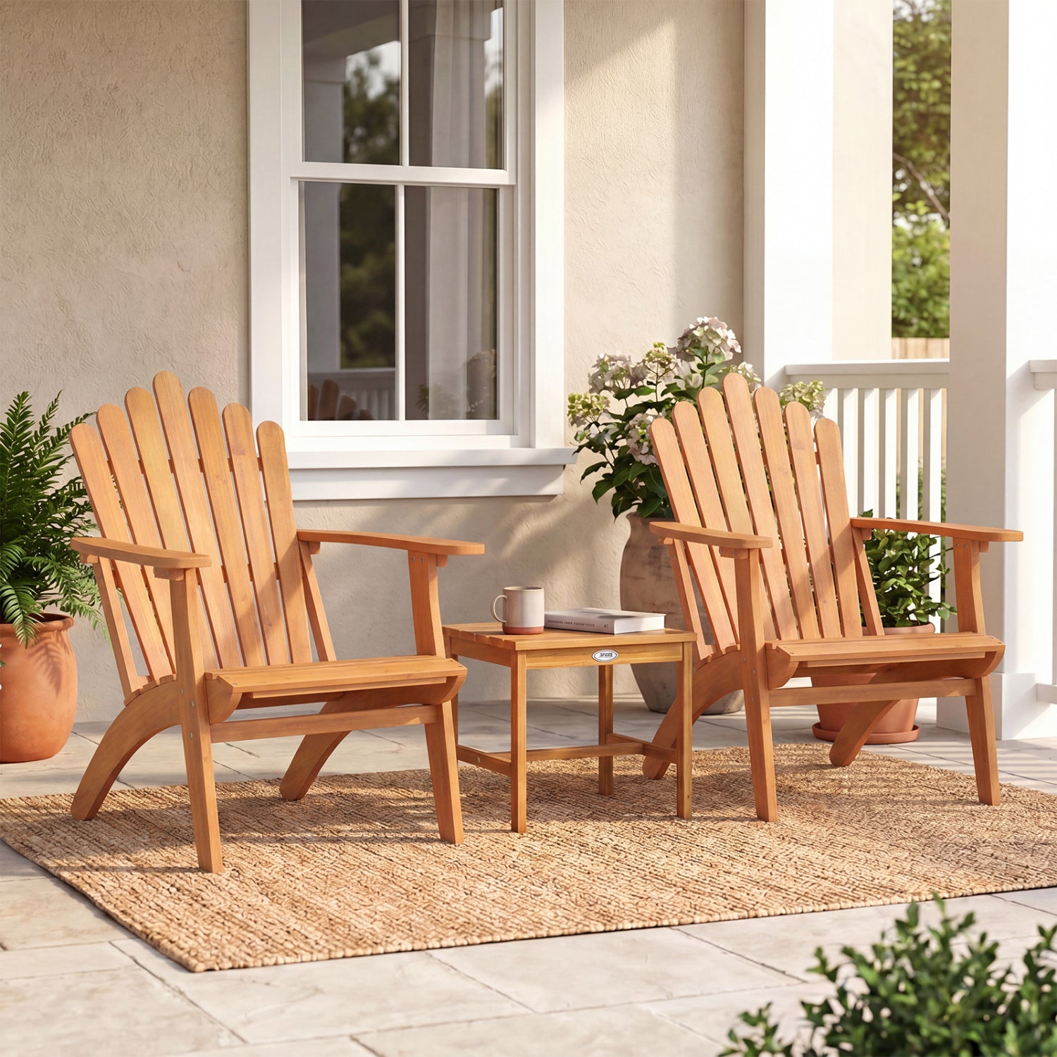 Adirondack Chair Set of 2 with Side Table for Deck Garden and Porch Patio Conversation Sets at Gallery Canada