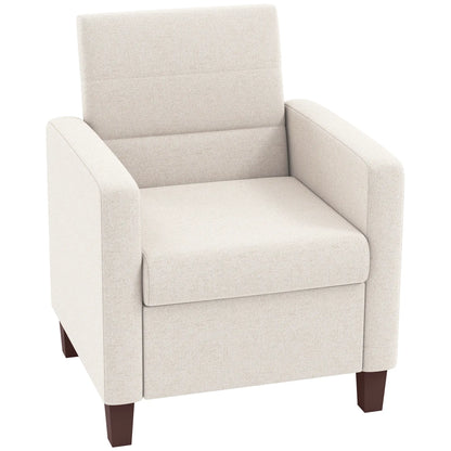 Modern Fabric Accent Chair, Seat Cushion, Non-Slip Pads, Cream White Accent Chairs at Gallery Canada