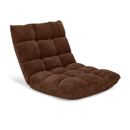 Adjustable 14-Position Cushioned Floor Chair, Brown Floor Chairs at Gallery Canada