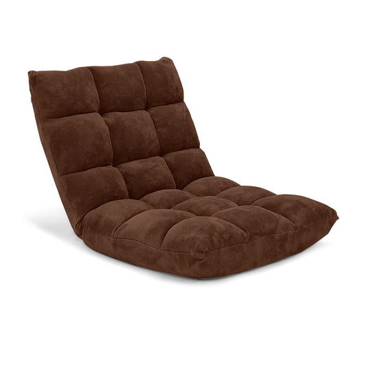 Adjustable 14-Position Cushioned Floor Chair, Brown Floor Chairs Brown at Gallery Canada