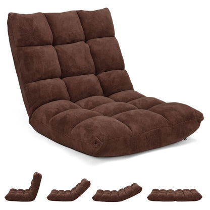 Adjustable 14-Position Cushioned Floor Chair, Brown Floor Chairs at Gallery Canada