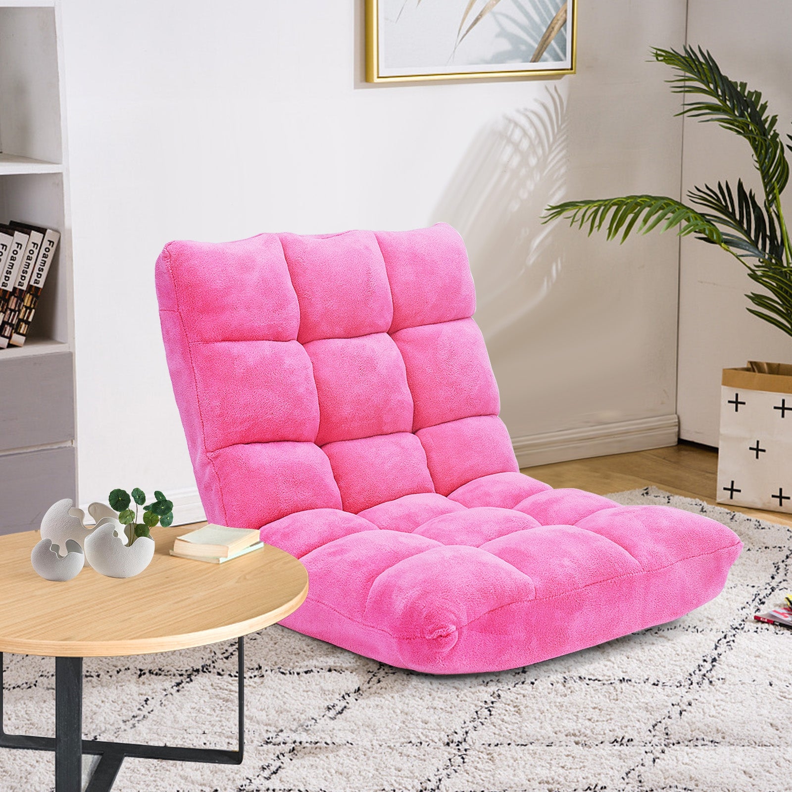 Adjustable 14-Position Cushioned Floor Chair, Pink Floor Chairs at Gallery Canada