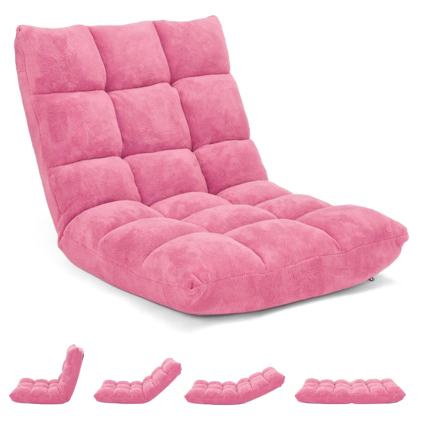 Adjustable 14-Position Cushioned Floor Chair, Pink Floor Chairs at Gallery Canada