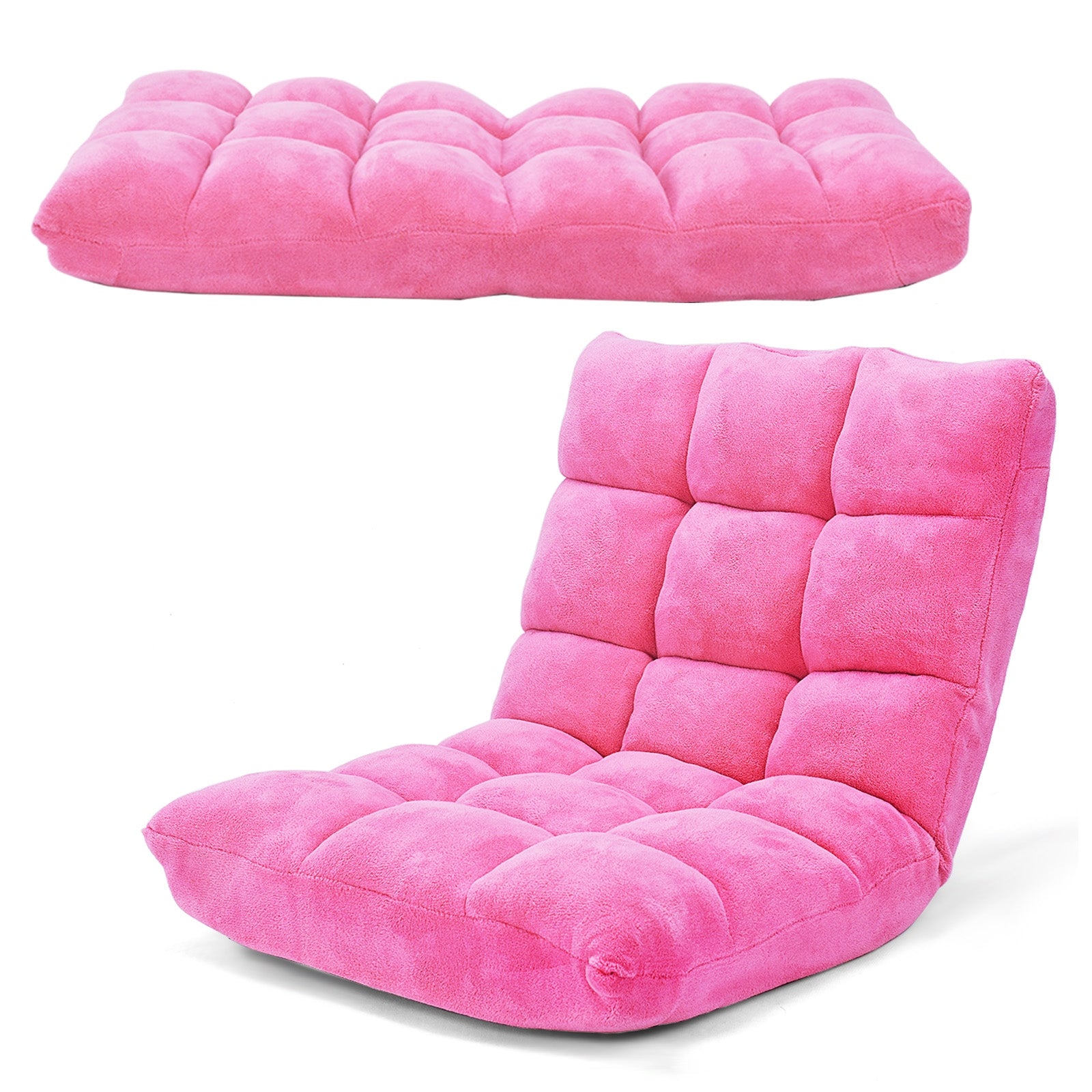 Adjustable 14-Position Cushioned Floor Chair, Pink Floor Chairs at Gallery Canada