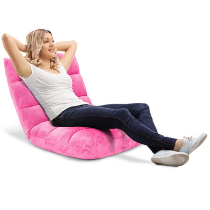 Adjustable 14-Position Cushioned Floor Chair, Pink Floor Chairs at Gallery Canada