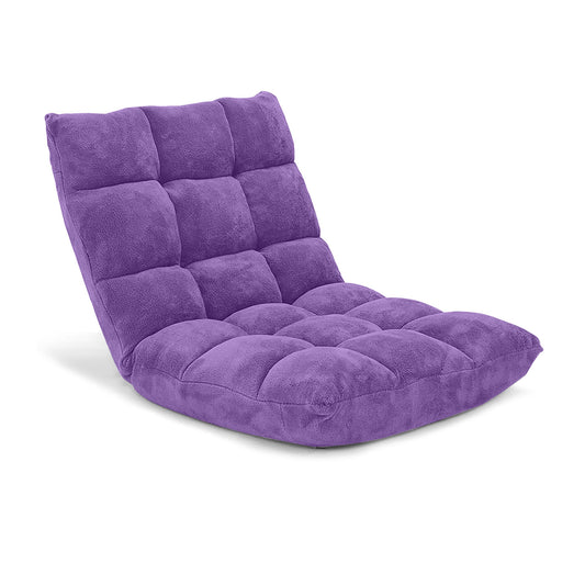 Adjustable 14-Position Cushioned Floor Chair, Purple Floor Chairs Purple at Gallery Canada