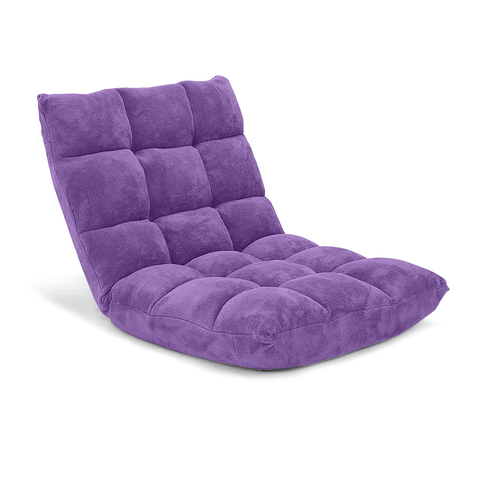 Adjustable 14-Position Cushioned Floor Chair, Purple Floor Chairs Purple at Gallery Canada