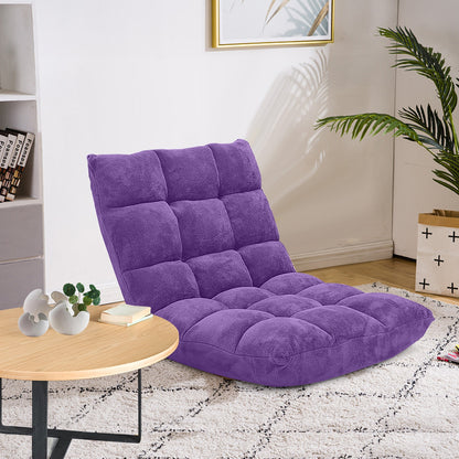 Adjustable 14-Position Cushioned Floor Chair, Purple Floor Chairs at Gallery Canada