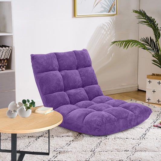 Adjustable 14-Position Cushioned Floor Chair, Purple Floor Chairs Purple at Gallery Canada