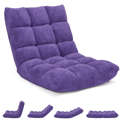 Adjustable 14-Position Cushioned Floor Chair, Purple Floor Chairs at Gallery Canada